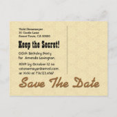 Carte Postale Faire-part Sauver la Date SURPRISE 80e Anniversaire P04C (Dos)