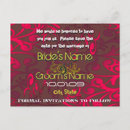 Carte Postale Faire-part Sauver la date - Tourbillon en détresse - (Dos)