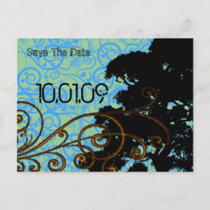 Carte Postale Faire-part Sauver la date- Tourbillons d'arbres