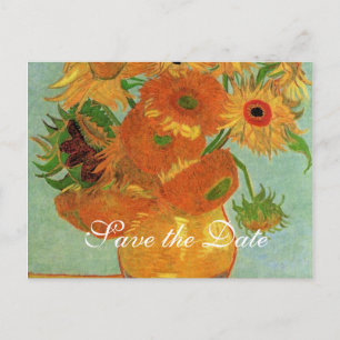 Carte Postale Faire-part sauver la date, van Gogh tournesols