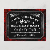 Carte Postale Faire-part Sauvez la date 40e anniversaire Bash Halloween (Devant)