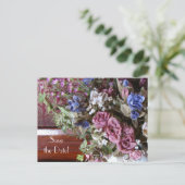 Carte Postale Faire-part Sauvez la Date 75e Fête d'Anniversaire Florale (Debout devant)