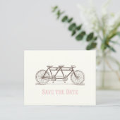 Carte Postale Faire-part Sauvez la date Bicyclette construite pour deux (Debout devant)