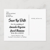 Carte Postale Faire-part Sauvez la date cygne cuple amour blanc mariage (Dos)