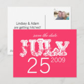 Carte Postale Faire-part Sauvez la Date - Juillet (Devant / Derrière)