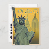 Carte Postale Faire-part Sauvez la date | NYC - Lady Liberty (Devant / Derrière)