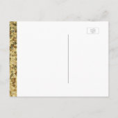 Carte Postale Faire-part Sauvez la Date | Paillettes Dorées (Dos)