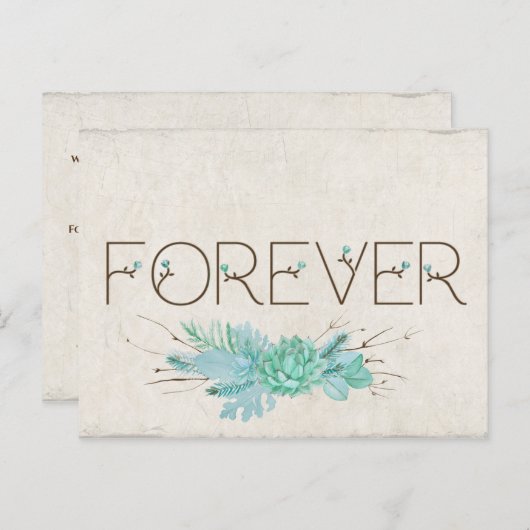 Carte Postale Faire-part Sauvez la date pour toujours pour le mariage (Devant / Derrière)