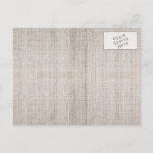 Carte Postale Faire-part sauvez la date rustique toile de jute pot mason to (Dos)