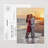 Carte Postale Faire-part Sauvez la photo de mariage de date (Devant / Derrière)