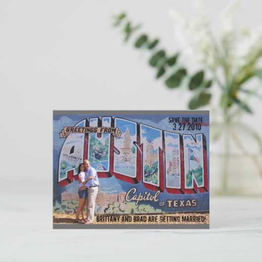 Carte Postale Faire-part Sauvez les Dates (Debout devant)