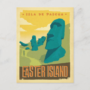 Carte Postale Faire-part Sauvez l'île de la date   Pâques, Chili