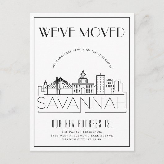 Carte Postale Faire-part Savannah Déco moderne | Changement d'adresse (Devant)