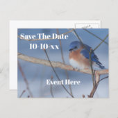 Carte Postale Faire-part Save The Date Bluebird Nature Personalized (Devant / Derrière)
