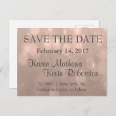 Carte Postale Faire-part Save the date | Blush Bokeh (Devant / Derrière)
