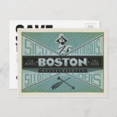 Carte Postale Faire-part Save the date | Boston, MA - Fondé en 1630 (Devant / Derrière)