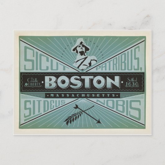 Carte Postale Faire-part Save the date | Boston, MA - Fondé en 1630 (Devant)