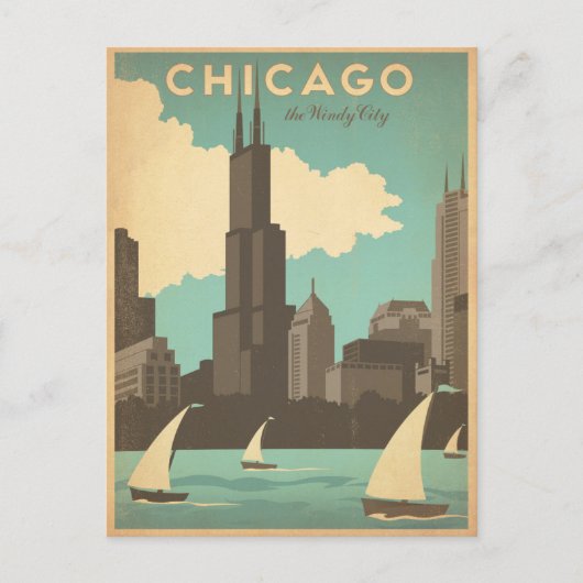 Carte Postale Faire-part Save the date | Chicago, IL - Windy City (Devant)