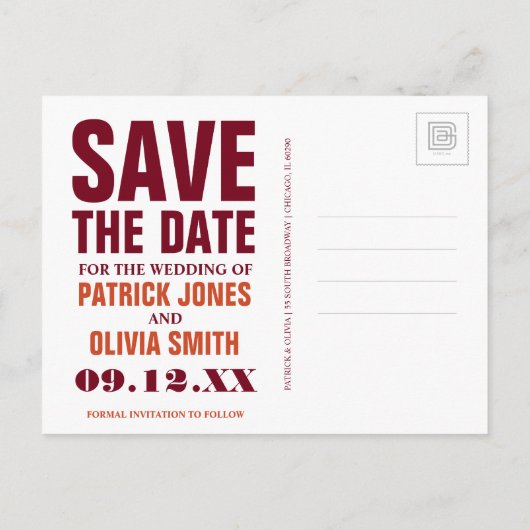 Carte Postale Faire-part Save the date | Columbus, OH (Dos)