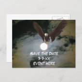 Carte Postale Faire-part Save The Date Eagle Full Moon (Devant / Derrière)