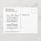 Carte Postale Faire-part Save The Date - Emerald Green & Gold (Dos)