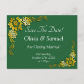 Carte Postale Faire-part Save The Date - Emerald Green & Gold (Devant)