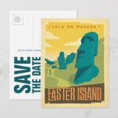 Carte Postale Faire-part Save the date | Île de Pâques, Chili (Devant / Derrière)