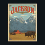 Carte Postale Faire-part Save the date | Jackson, WY<br><div class="desc">Anderson Design Group est une société d'illustration et de conception de pointe située à Nashville,  au Tennessee. Founder Joel Anderson Directives Team of talented artists to create original poster art that looks like classic vintage publicité prints from the 1920s to the 1960s.</div>
