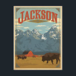 Carte Postale Faire-part Save the date | Jackson, WY<br><div class="desc">Anderson Design Group est une société d'illustration et de conception de pointe située à Nashville,  au Tennessee. Founder Joel Anderson Directives Team of talented artists to create original poster art that looks like classic vintage publicité prints from the 1920s to the 1960s.</div>