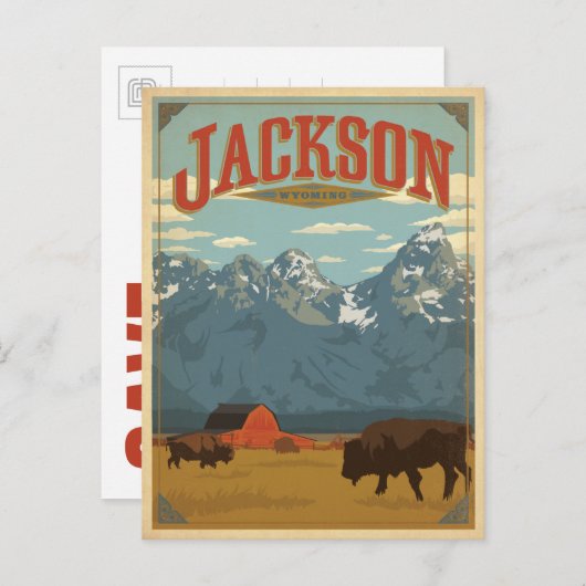 Carte Postale Faire-part Save the date | Jackson, WY (Devant / Derrière)