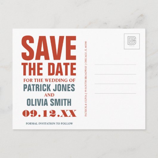 Carte Postale Faire-part Save the date | Jackson, WY (Dos)