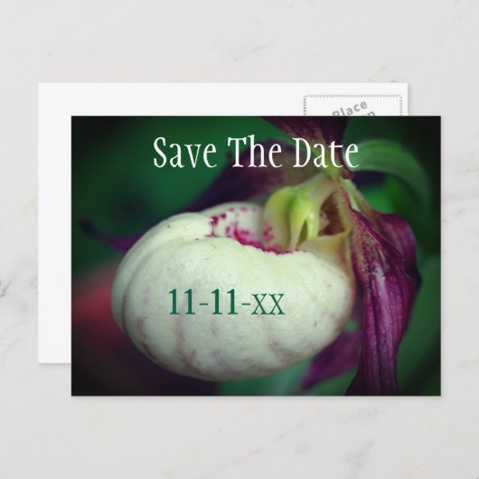 Carte Postale Faire-part Save The Date Lady Slipper Flower Personalized (Devant / Derrière)