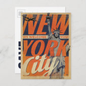 Carte Postale Faire-part Save the date | NYC - Nous Vous Accueillons ! (Devant / Derrière)