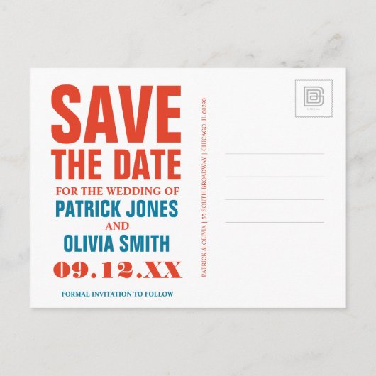 Carte Postale Faire-part Save the date | Paris - Tour Eiffel (Dos)