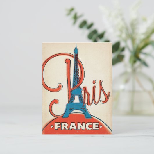 Carte Postale Faire-part Save the date | Paris - Tour Eiffel (Debout devant)