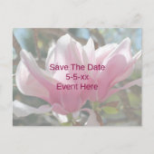 Carte Postale Faire-part Save The Date Pink Magnolia Flower  (Devant)