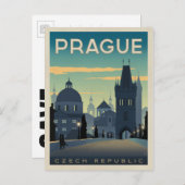 Carte Postale Faire-part Save the date | Prague, République tchèque (Devant / Derrière)