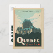 Carte Postale Faire-part Save the date | Québec, Canada (Devant / Derrière)