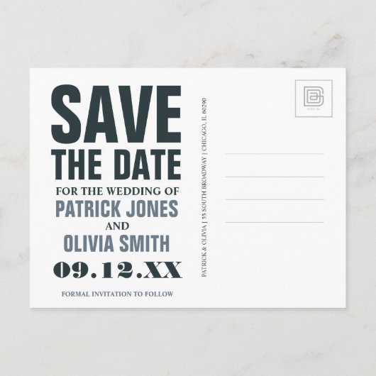 Carte Postale Faire-part Save the date | Salt Lake City, UT (Dos)