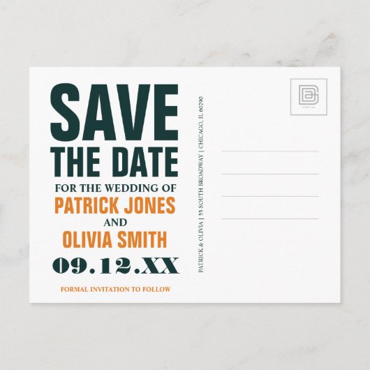Carte Postale Faire-part Save the date | San Diego, CA (Dos)