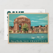 Carte Postale Faire-part Save the date | San Francisco, CA 2 (Devant / Derrière)