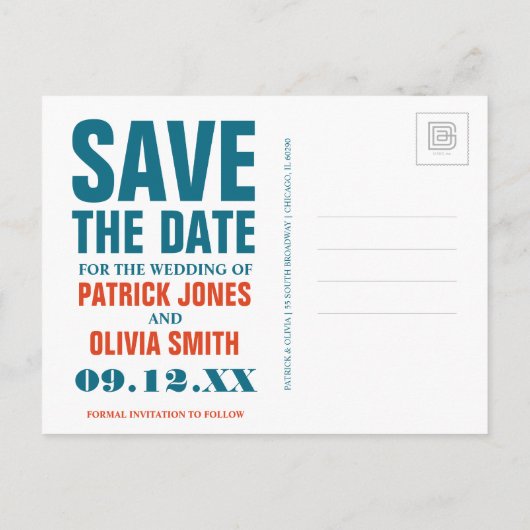 Carte Postale Faire-part Save the date | San Francisco, Californie (Dos)