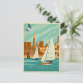 Carte Postale Faire-part Save the date | San Francisco, Californie - Bateau (Debout devant)