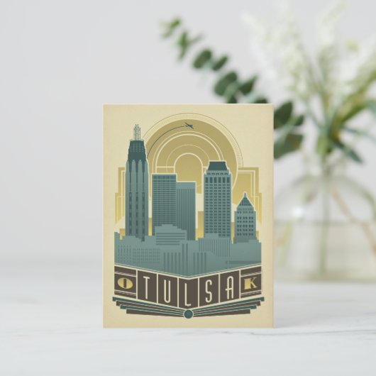 Carte Postale Faire-part Save the date | Tulsa, OK (Debout devant)