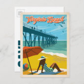 Carte Postale Faire-part Save the date | Virginia Beach, VA (Devant / Derrière)