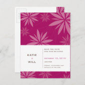 Carte Postale Faire-part SAVE THE DATE :: vitalité fuschia (Devant / Derrière)