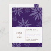 Carte Postale Faire-part SAVE THE DATE :: vitalité violet (Devant / Derrière)