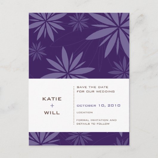 Carte Postale Faire-part SAVE THE DATE :: vitalité violet (Devant)