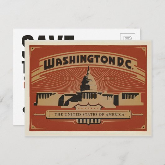 Carte Postale Faire-part Save the date | Washington, D.C. (Devant / Derrière)