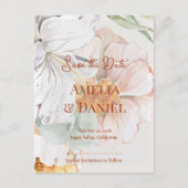 Carte Postale Faire-part Save the Date Wedding Card | Floral Blush Peach (Devant)